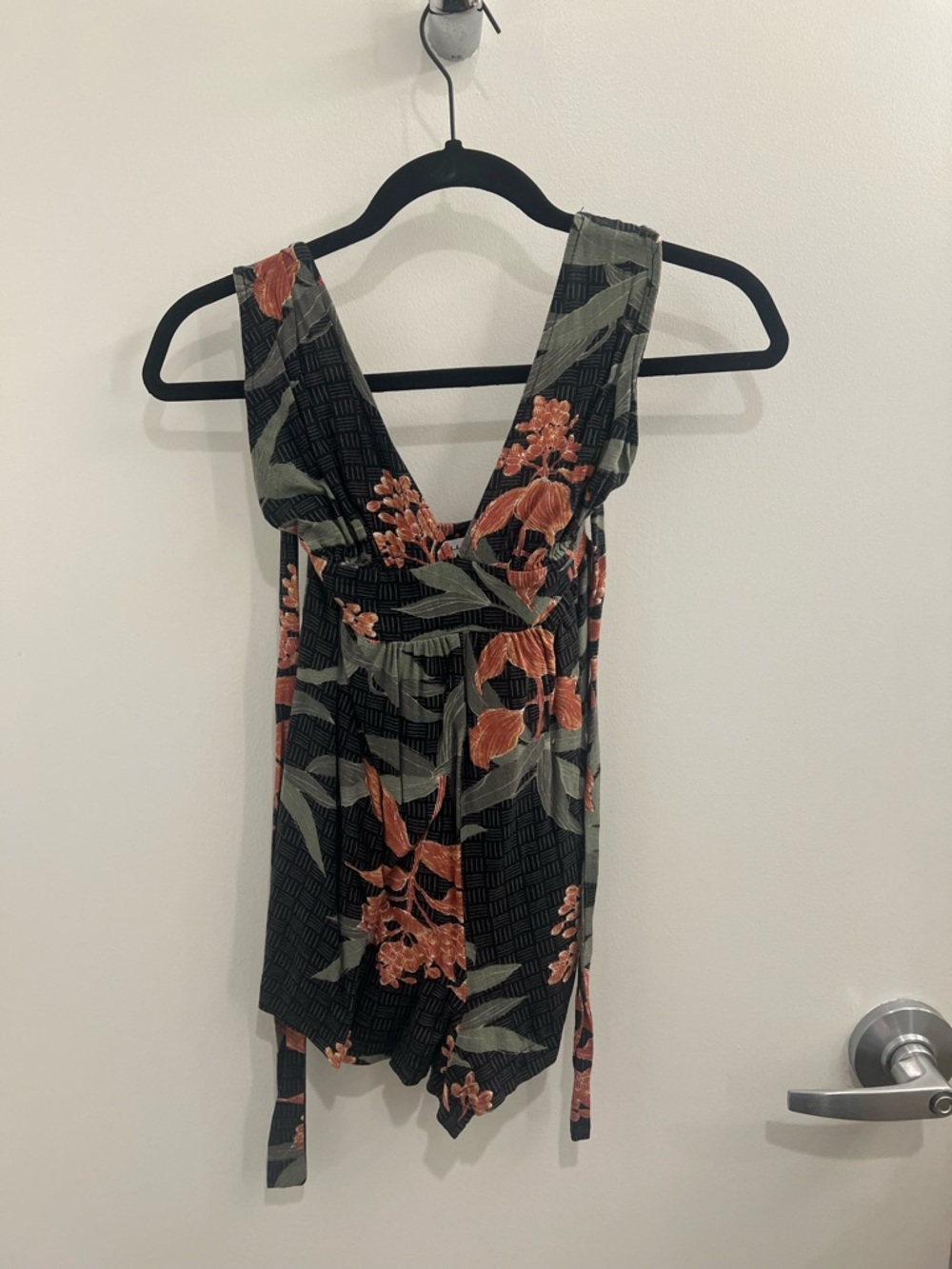 O'Neill Black Floral Halter Romper